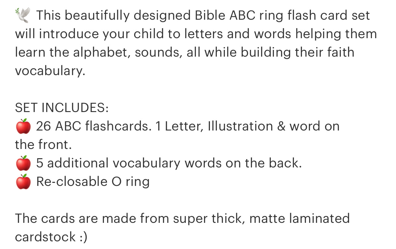 Bible Alphabet Cards - Stocking Stuffer *in stock