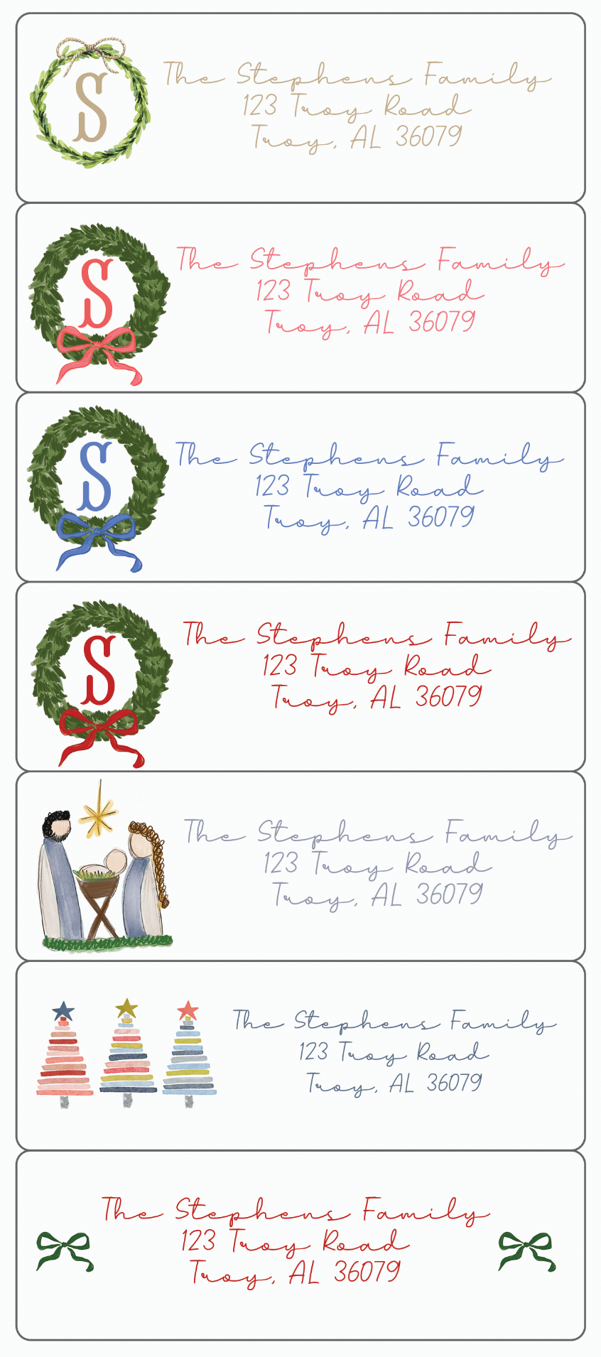 Christmas Return Address Labels