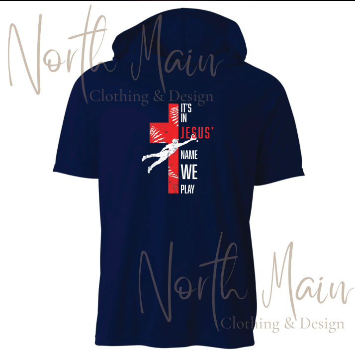 In Jesus' Name We Play - baseball hoodie