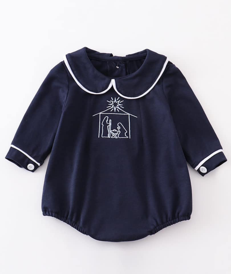 Navy Nativity Boy Bubble