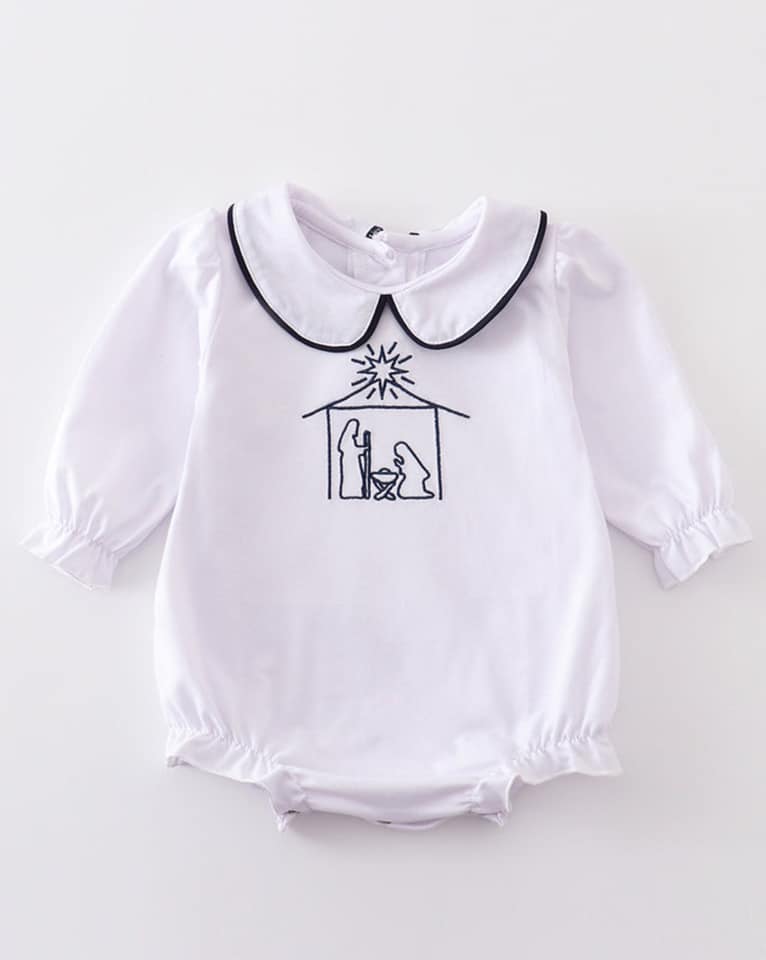 White Nativity Girl Bubble