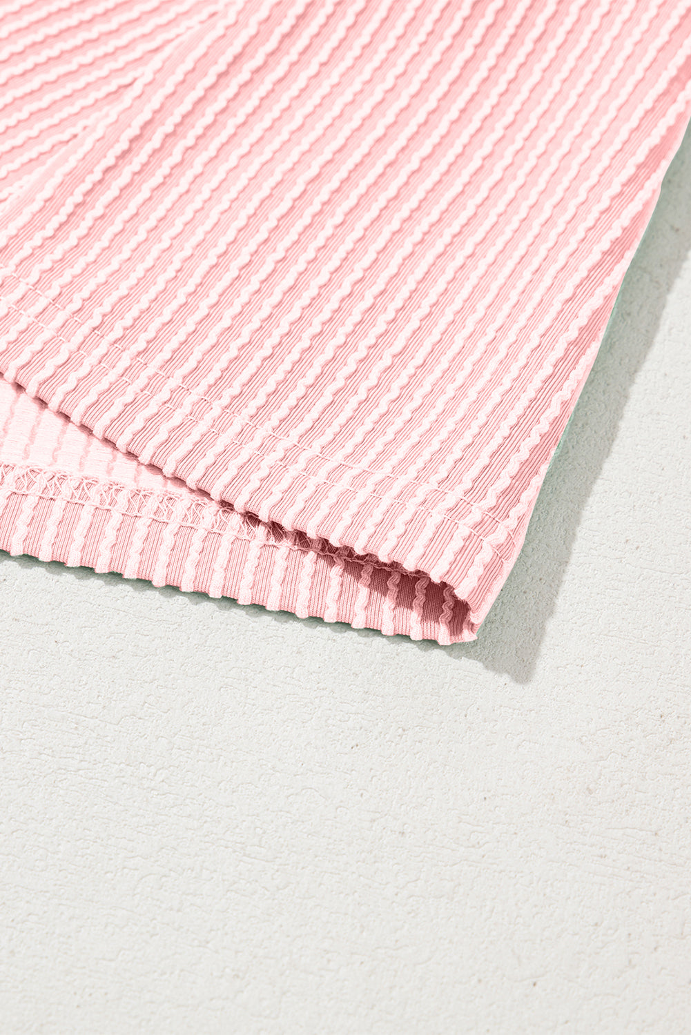 Blossom Corded Crew Neck Puff Sleeve Mini Dress