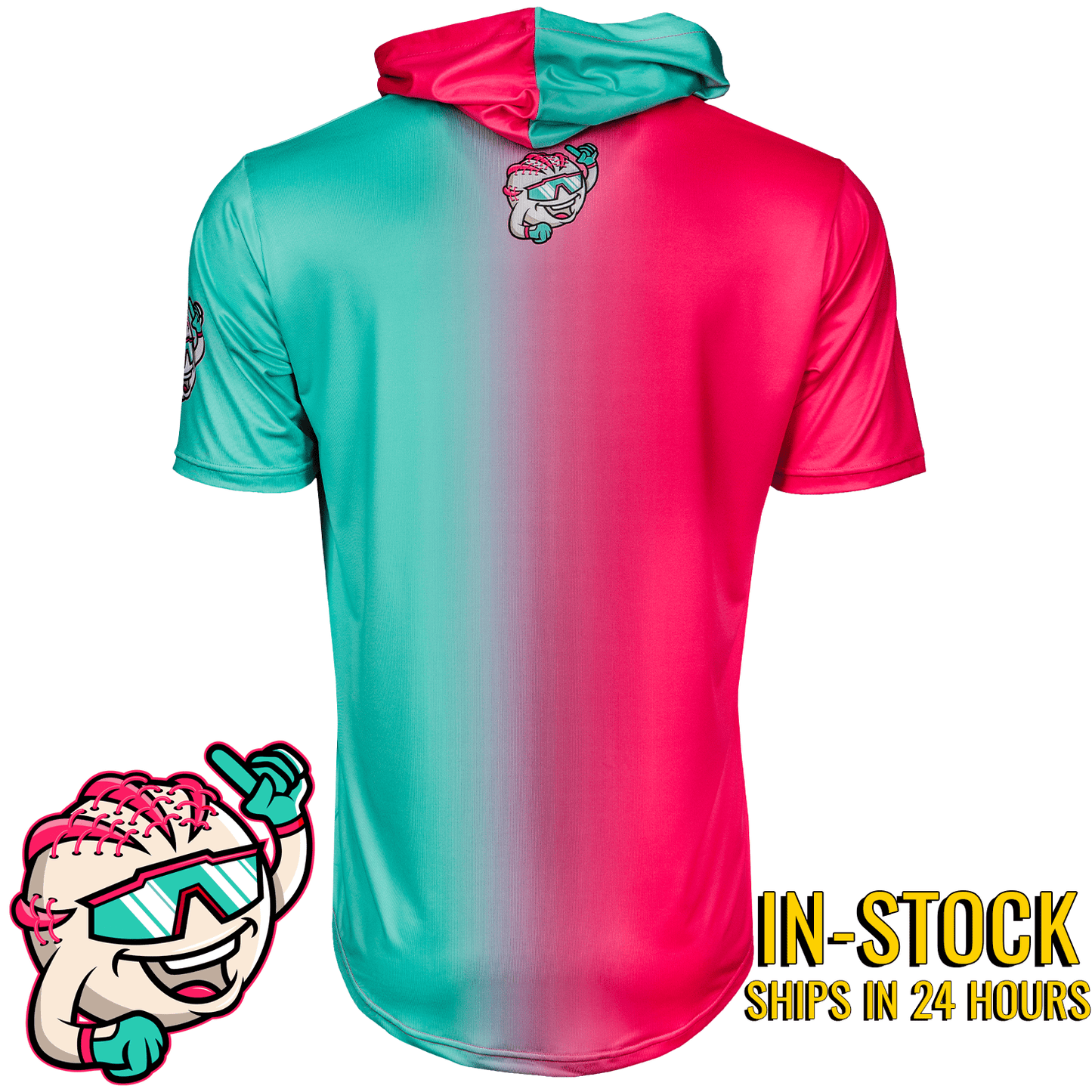 Watermelon Walkoffs Baseball HyperMAX Short Sleeve Hoodie