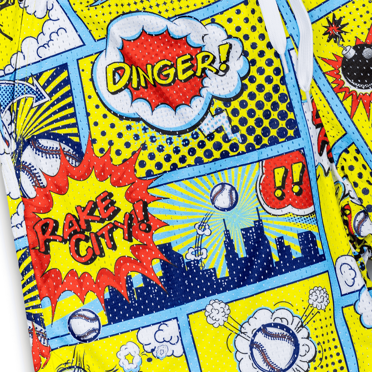 Comic Book Bombs Lifestyle Baseball Mesh Shorts