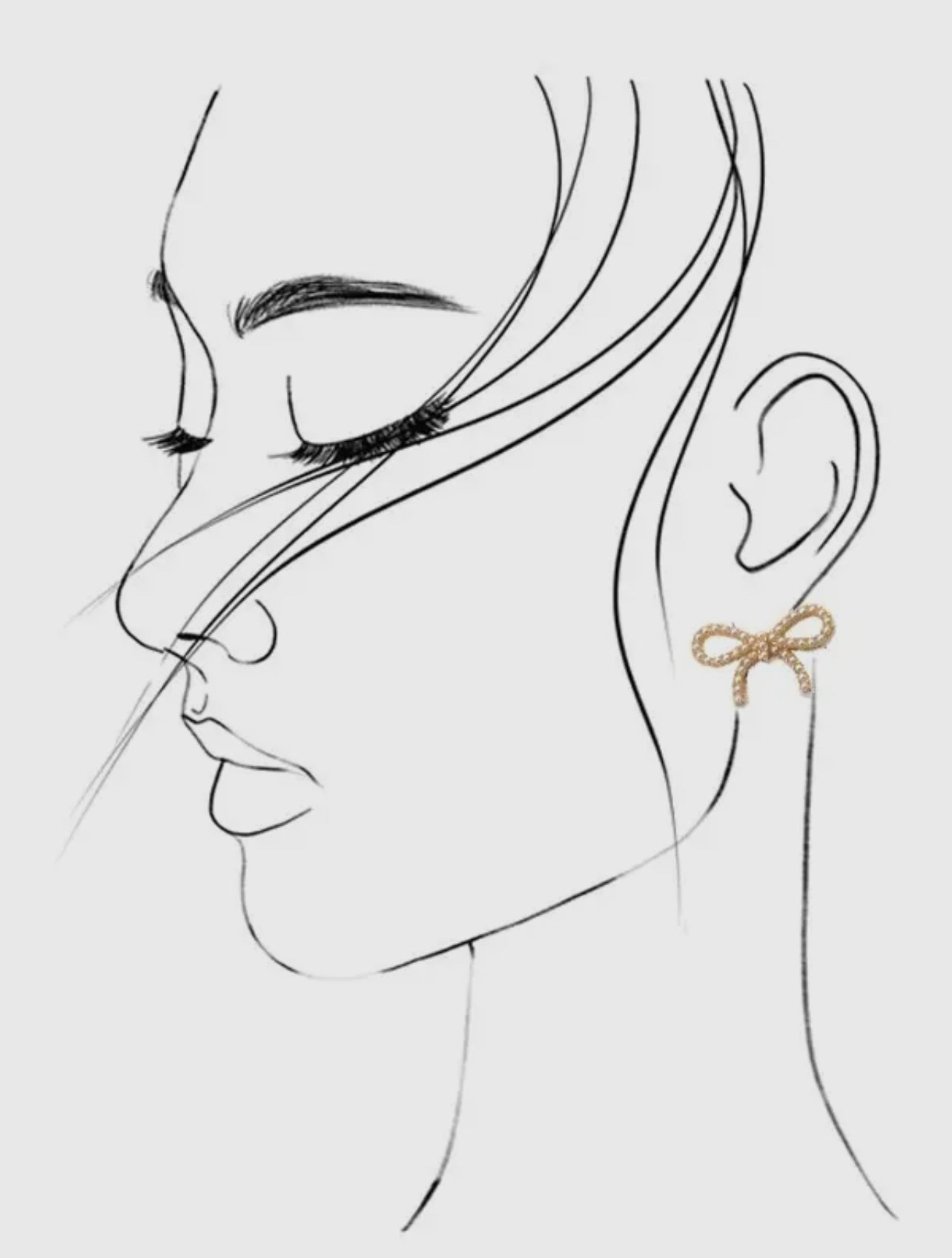 Pearl Bow Stud Earrings