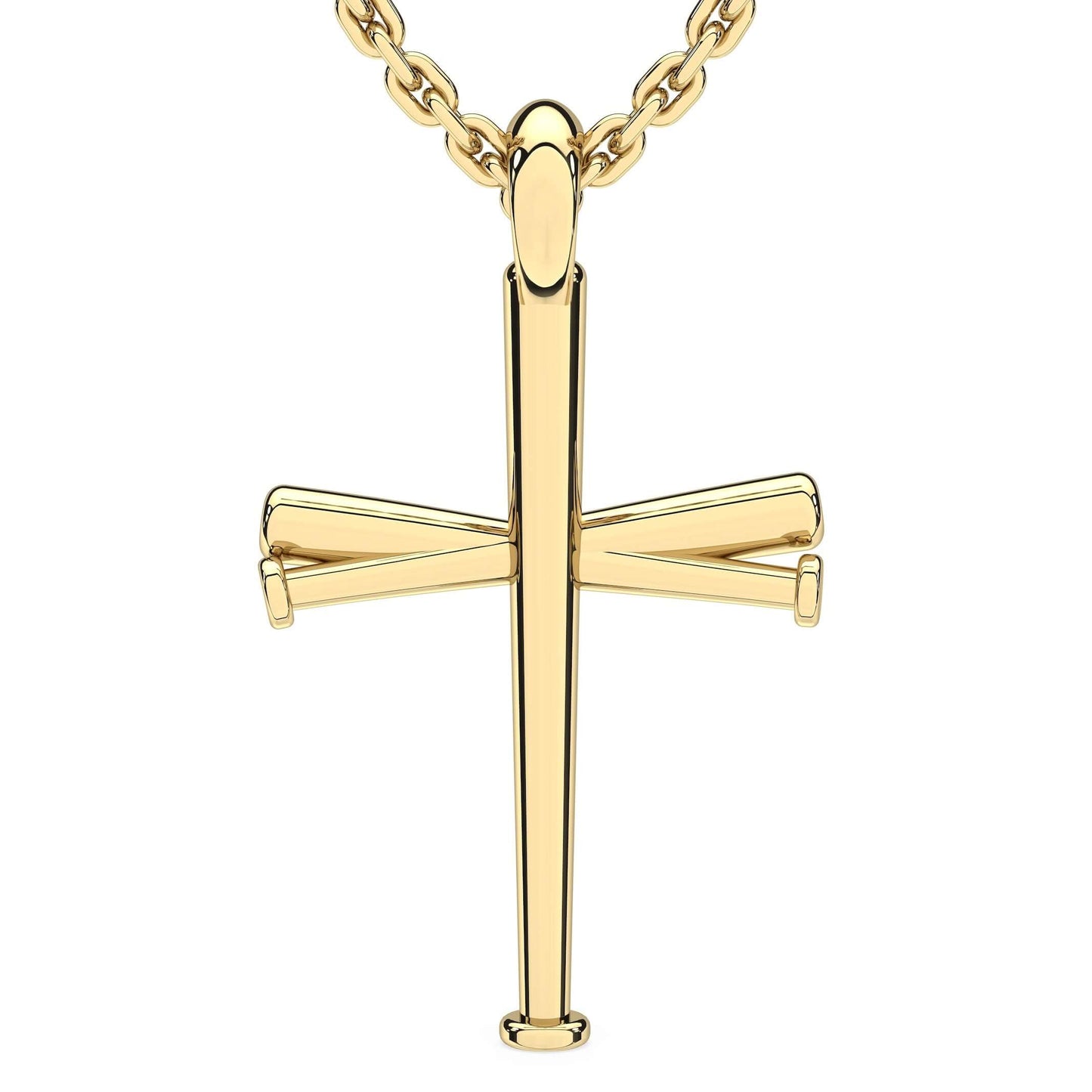 Original Baseball Bat Cross Necklace | Gold Stainless Steel