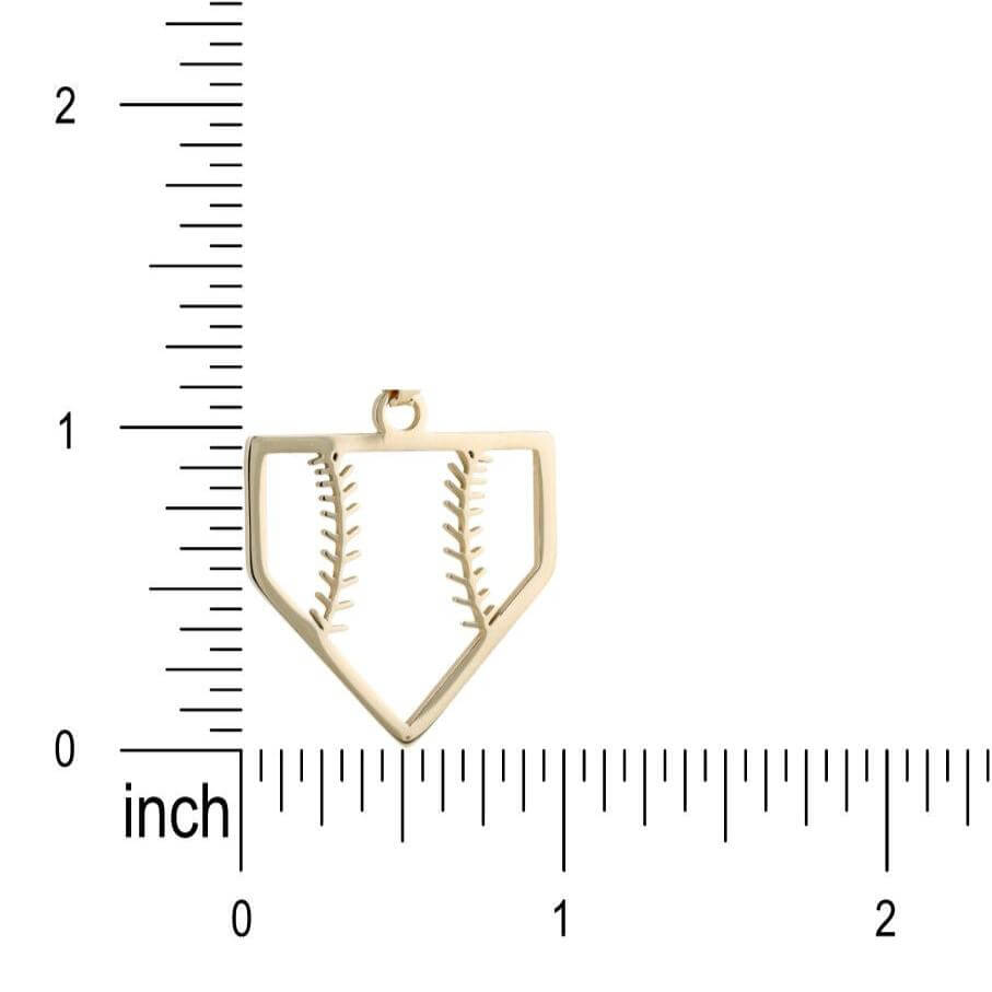 Home Plate Baseball Necklace | Stainless Steel