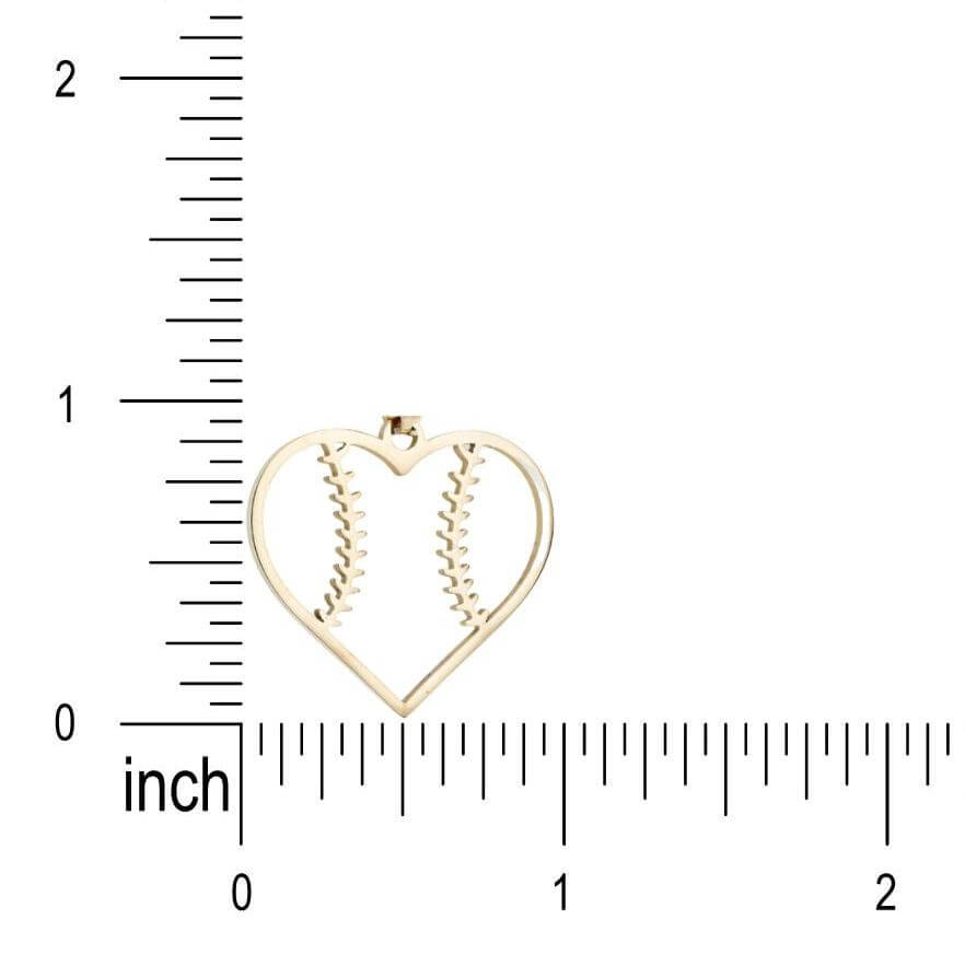 Heart Seams Softball Necklace | Stainless Steel