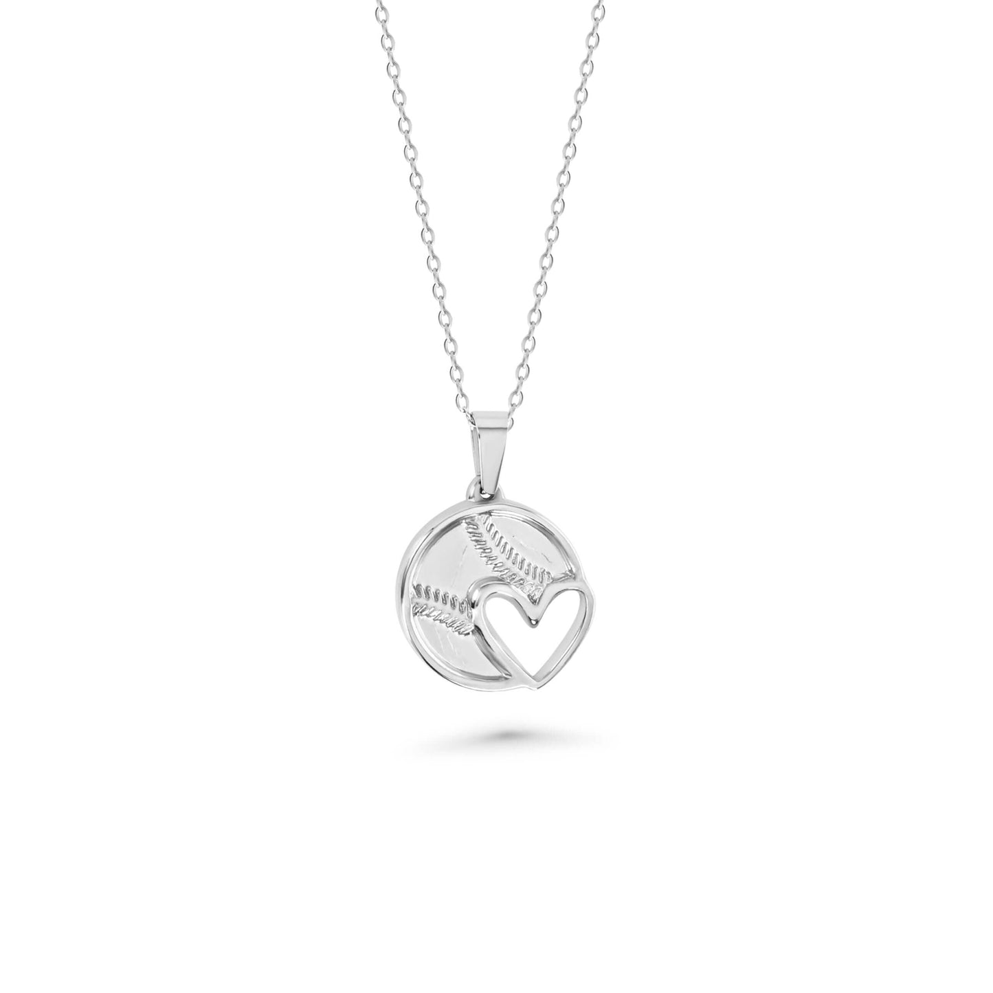 Heart Softball Necklace & Chain | Stainless Steel