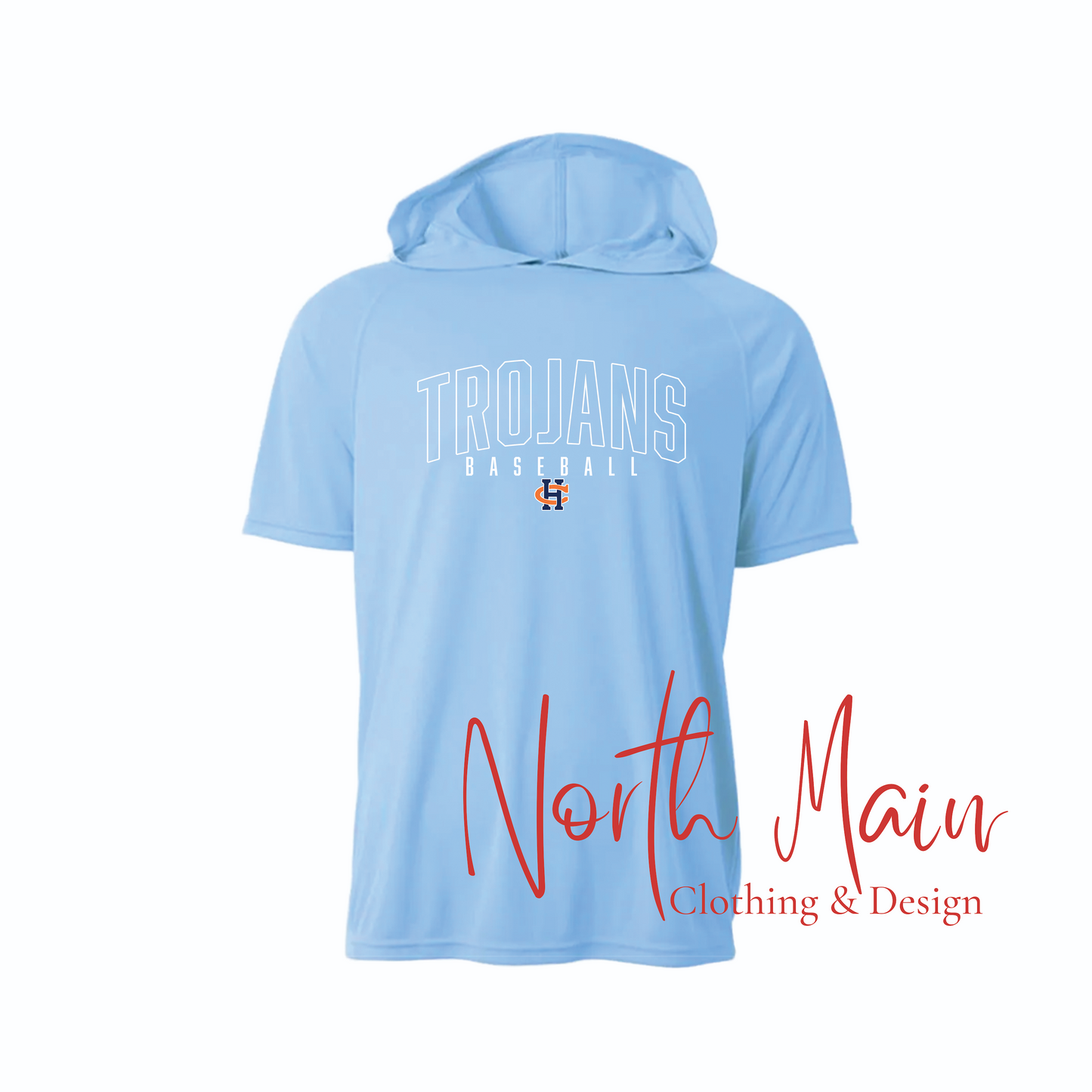 Your Team Curve Design with Logo - Short or Long Sleeve A4 Hoodie