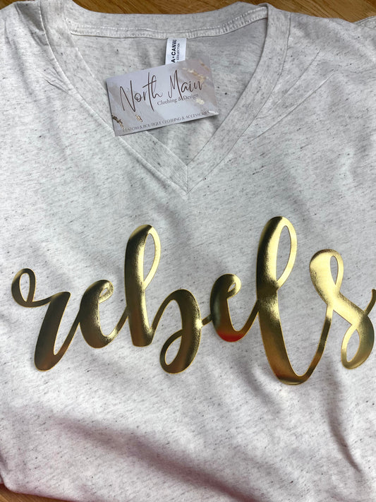 Rebels Script Adult Puff Short-sleeve T-Shirt