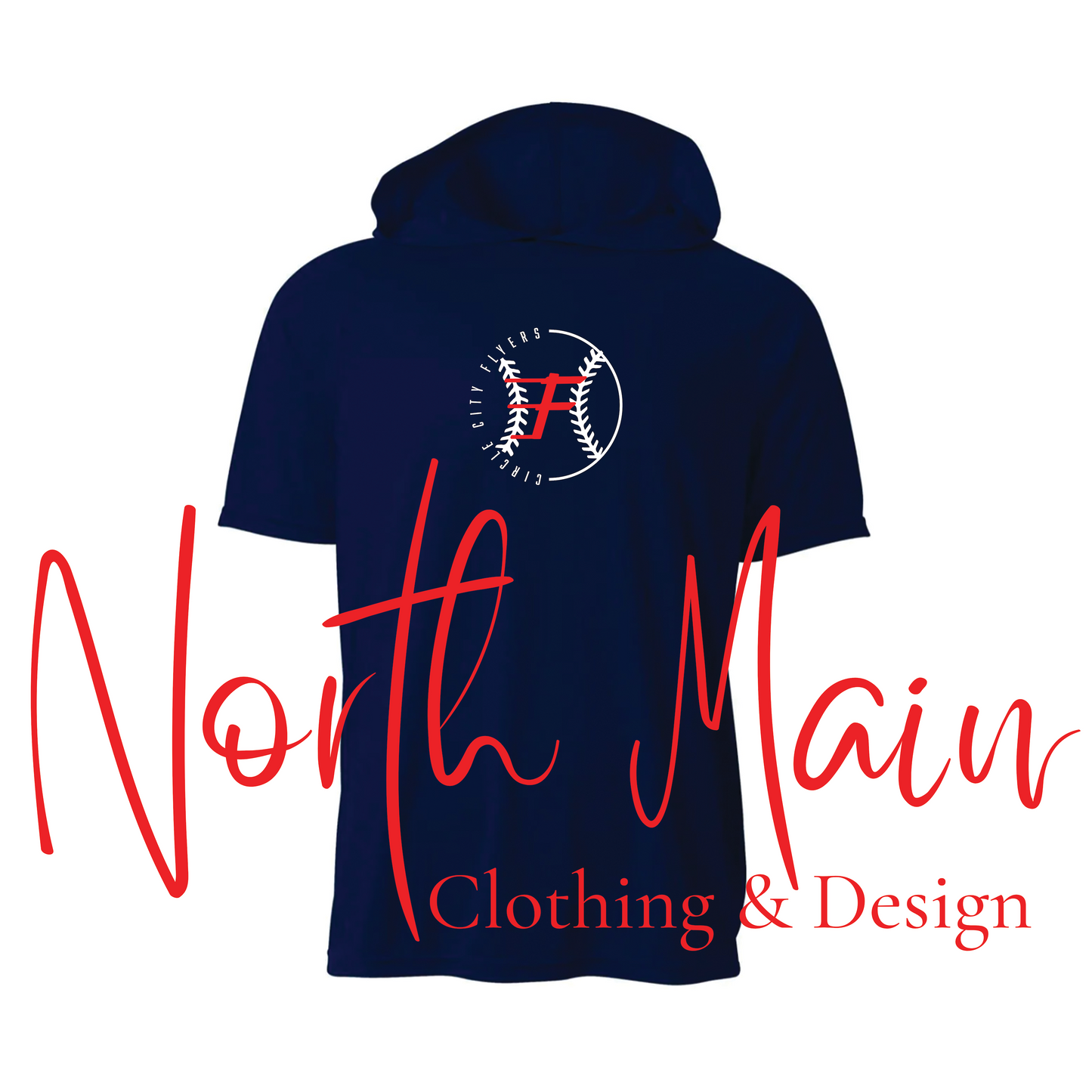 Baseball Outline Team w/Logo - Short or Long Sleeve A4 Hoodie