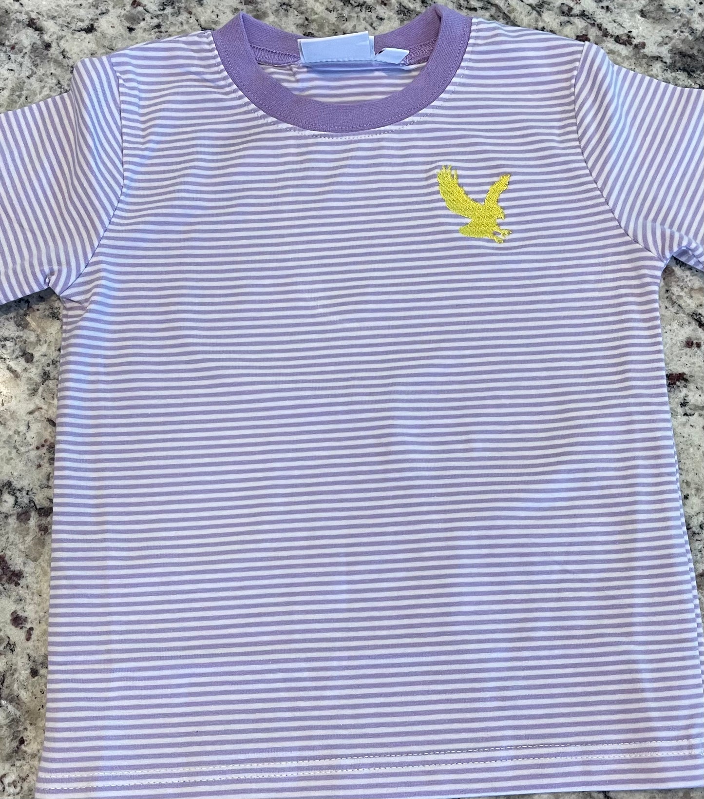 Embroidered Striped Knit T-Shirt