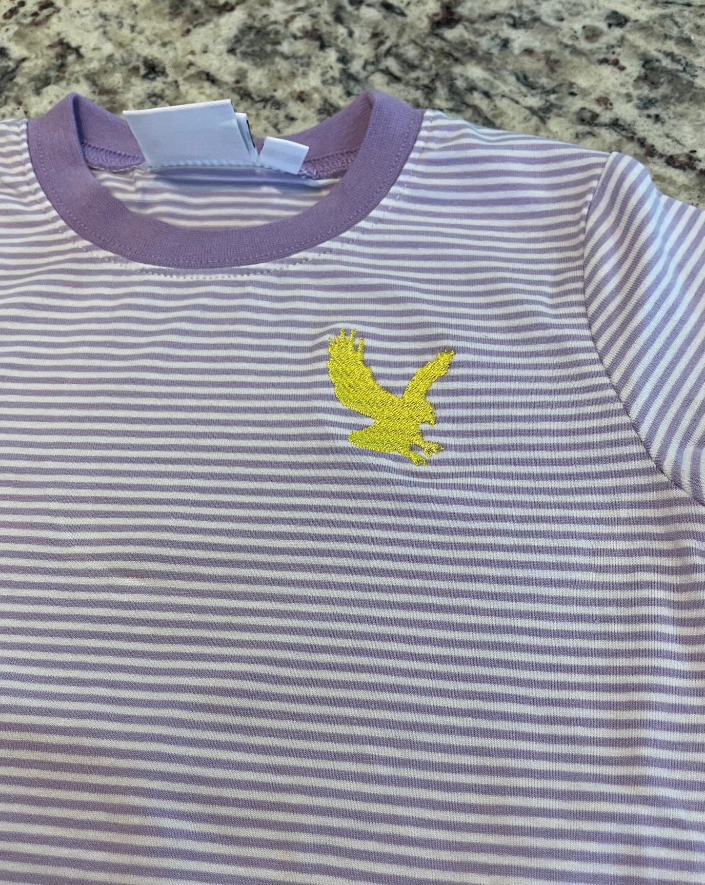 Embroidered Striped Knit T-Shirt