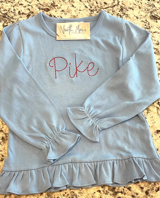 Embroidered Ruffle Sleeve