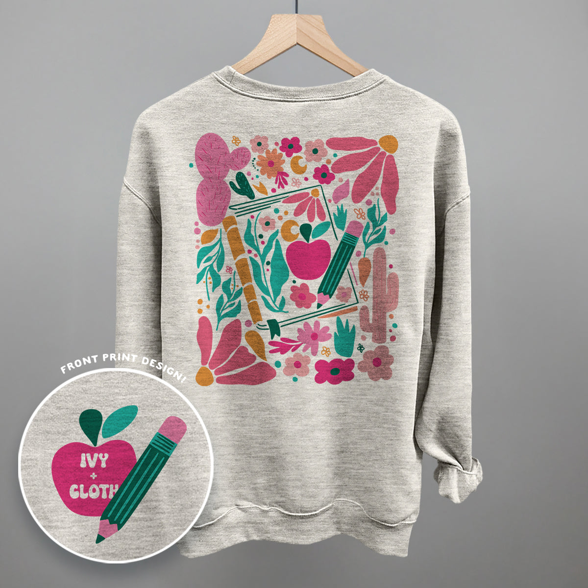 Abstract Floral Teacher Doodle (Back Print)