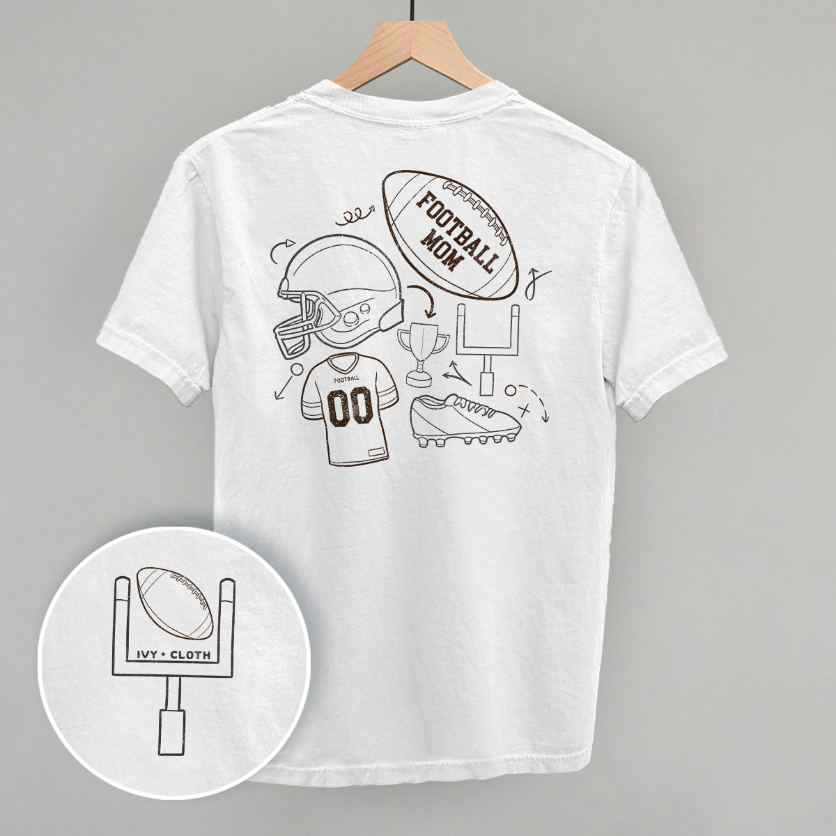 Football Mom Doodle (Back Print)