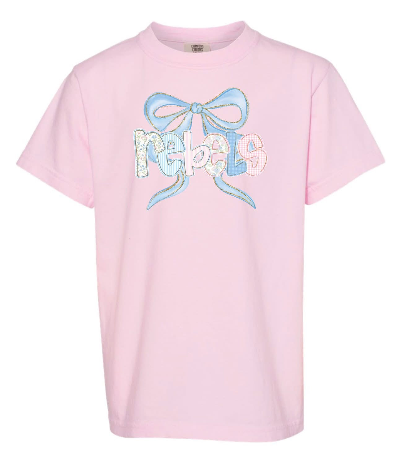Rebels Bow Floral/Gingham Comfort Color - Youth & Adult