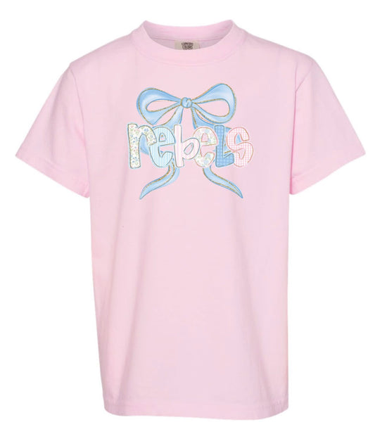 Rebels Bow Floral/Gingham Comfort Color - Youth & Adult