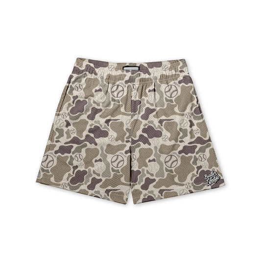Camo Baseball Shorts (camo or blue camo) - Youth