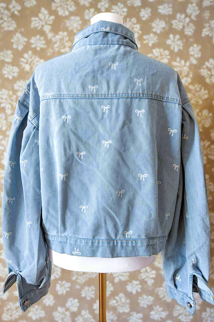 SC - Mandie Bow Print Denim Jacket
