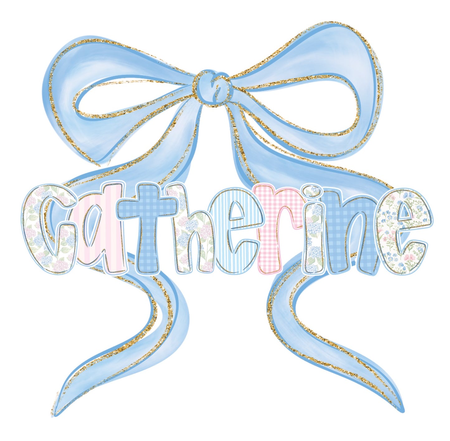 Custom Floral/Gingham Bow Comfort Color - Youth