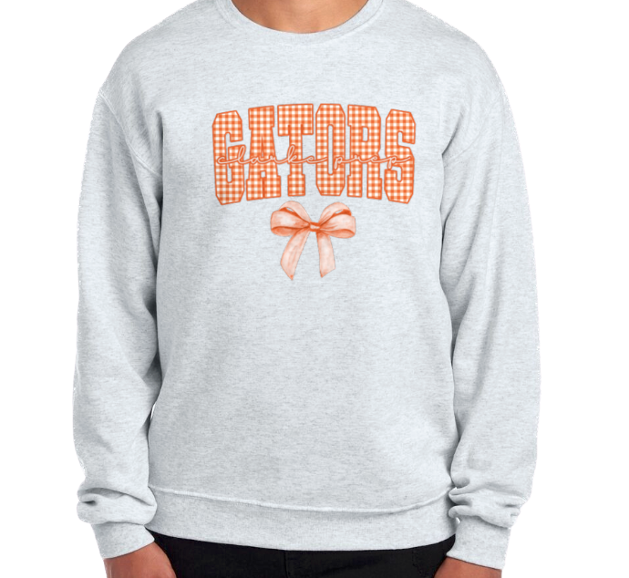 Clarke Prep Gators Coquette Bow Sweatshirt 🎀 Youth & Adult Sizes