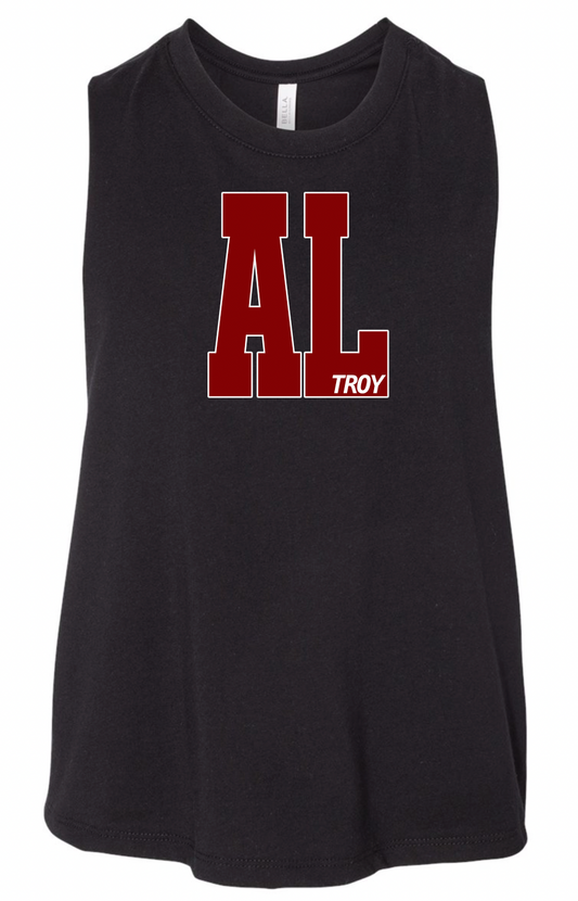 AL - Troy - Bella Canvas Crop Racerback Tank (black) or Gildan Softstyle Tee