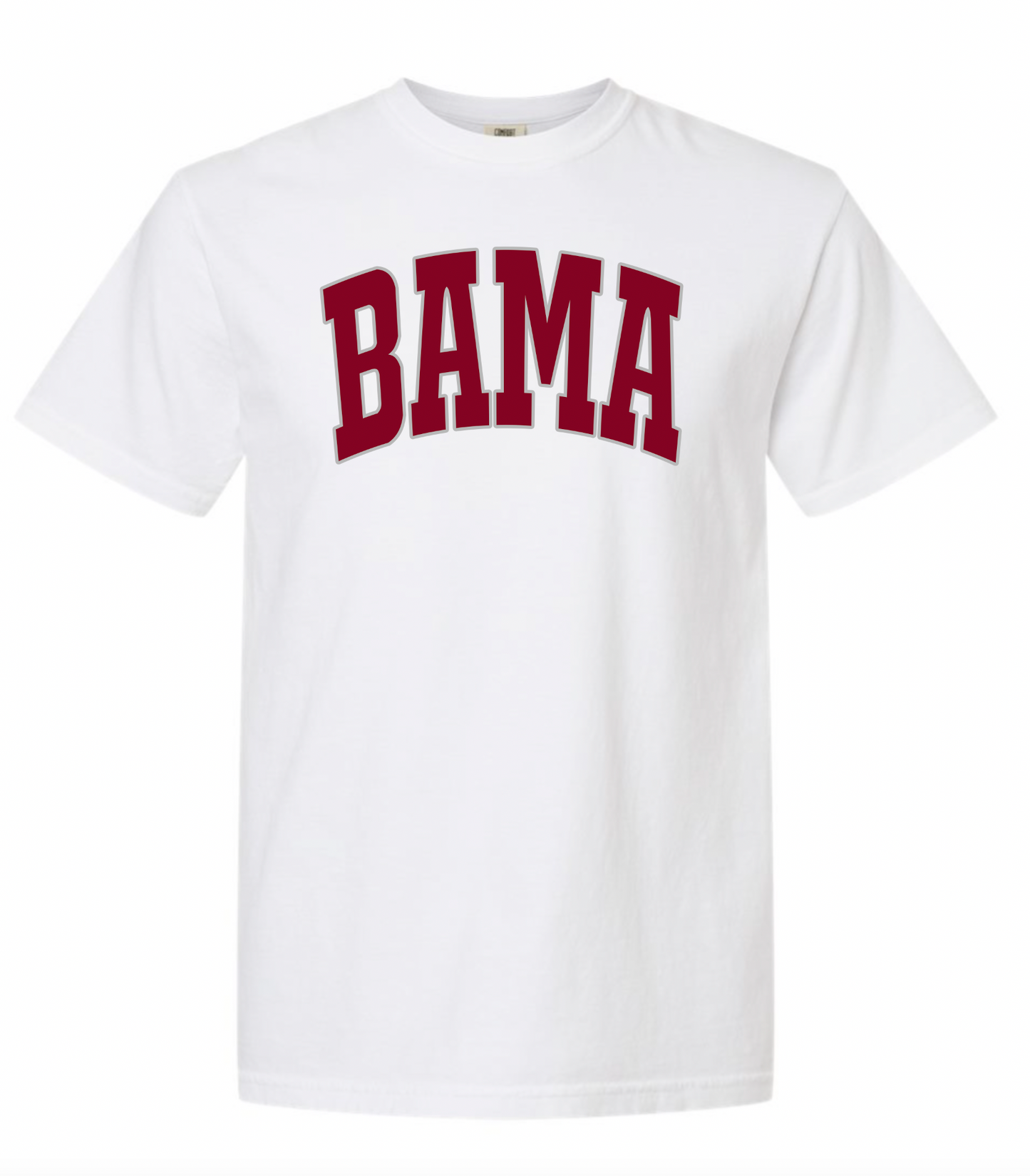 BAMA curve on Bella Women’s Flowy Crop Tee - 8882 or Comfort Color
