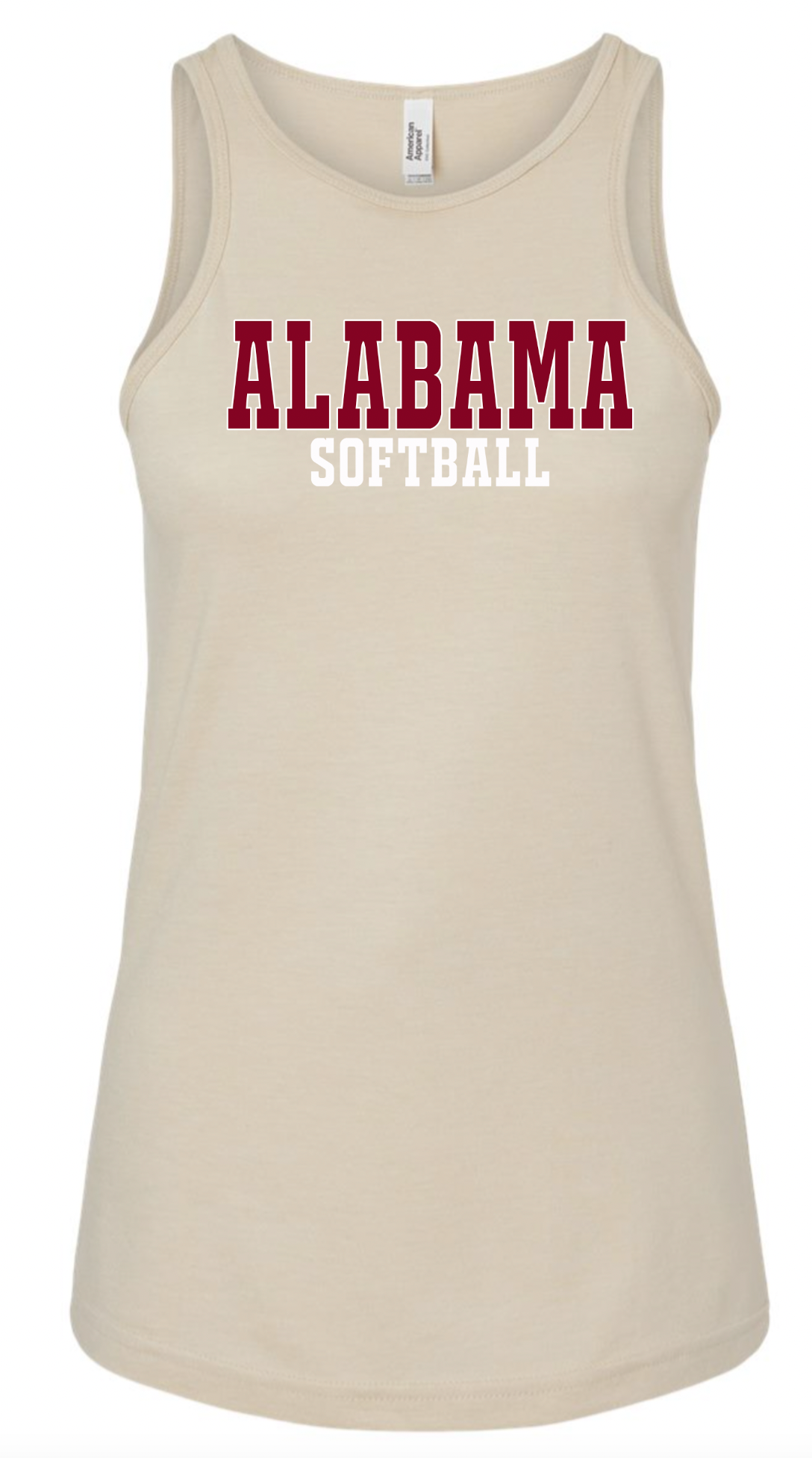 Alabama Softball Stack - American Apparel Women's CVC Tank - 101CVC - heather bone