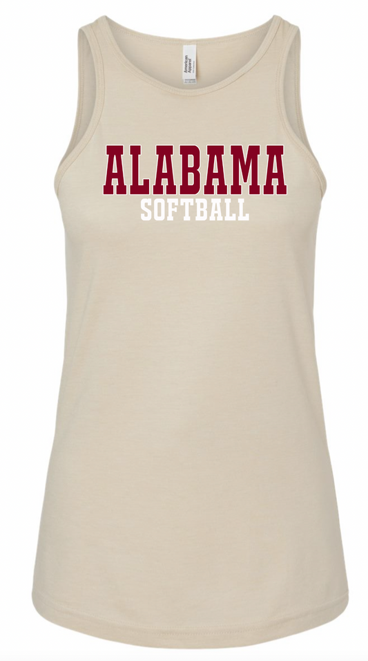 Alabama Softball Stack - American Apparel Women's CVC Tank - 101CVC - heather bone