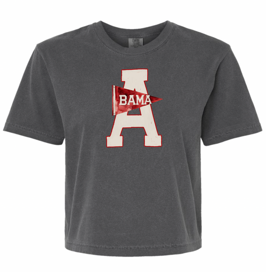 Bama Pennant - Comfort Colors Boxy Crop Tee