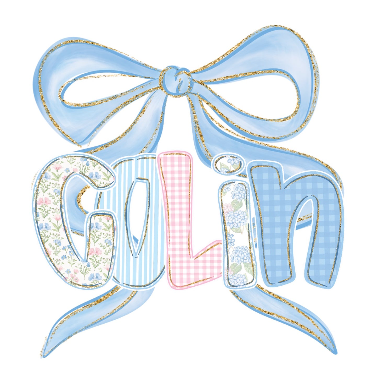 Custom Floral/Gingham Bow Comfort Color - Youth