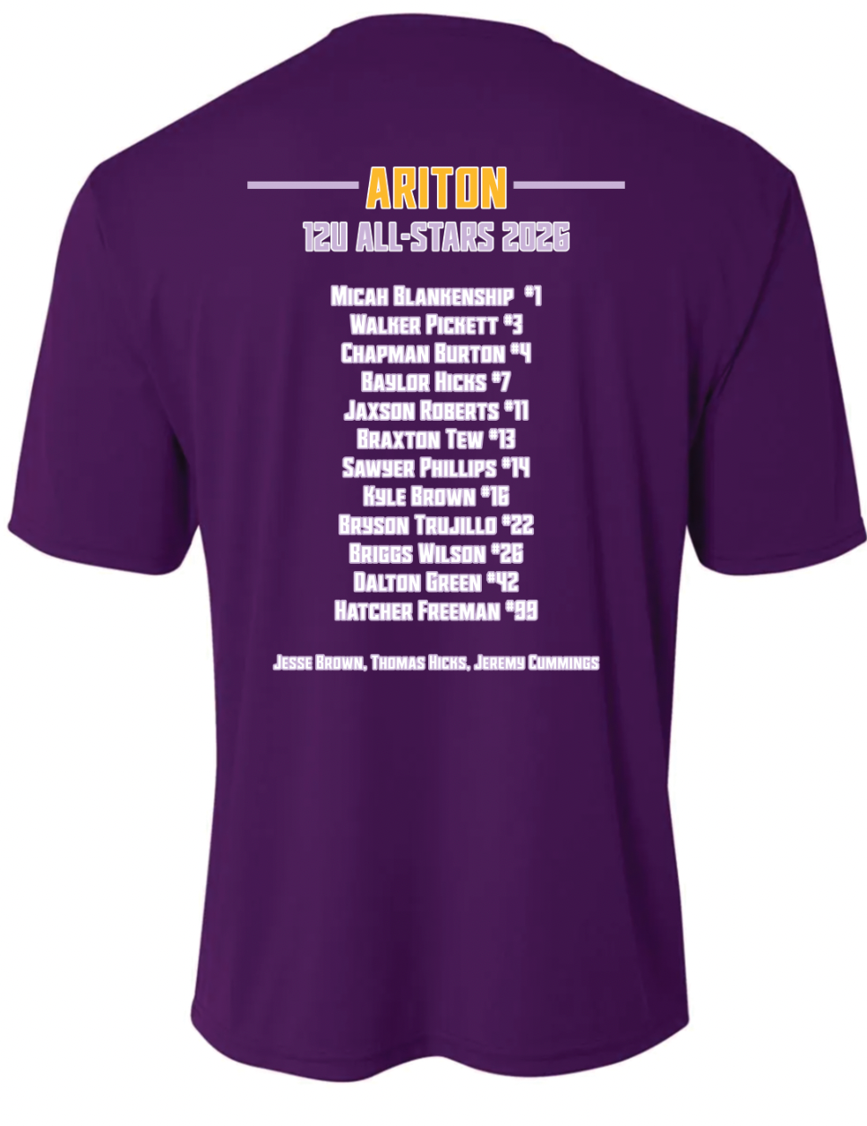 Ariton 2026 12U All Stars Baseball *Order closes 5/17