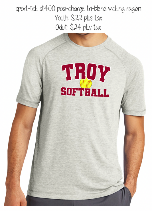 Troy Softball - Posi-Charge Raglan Tee (youth & adult)