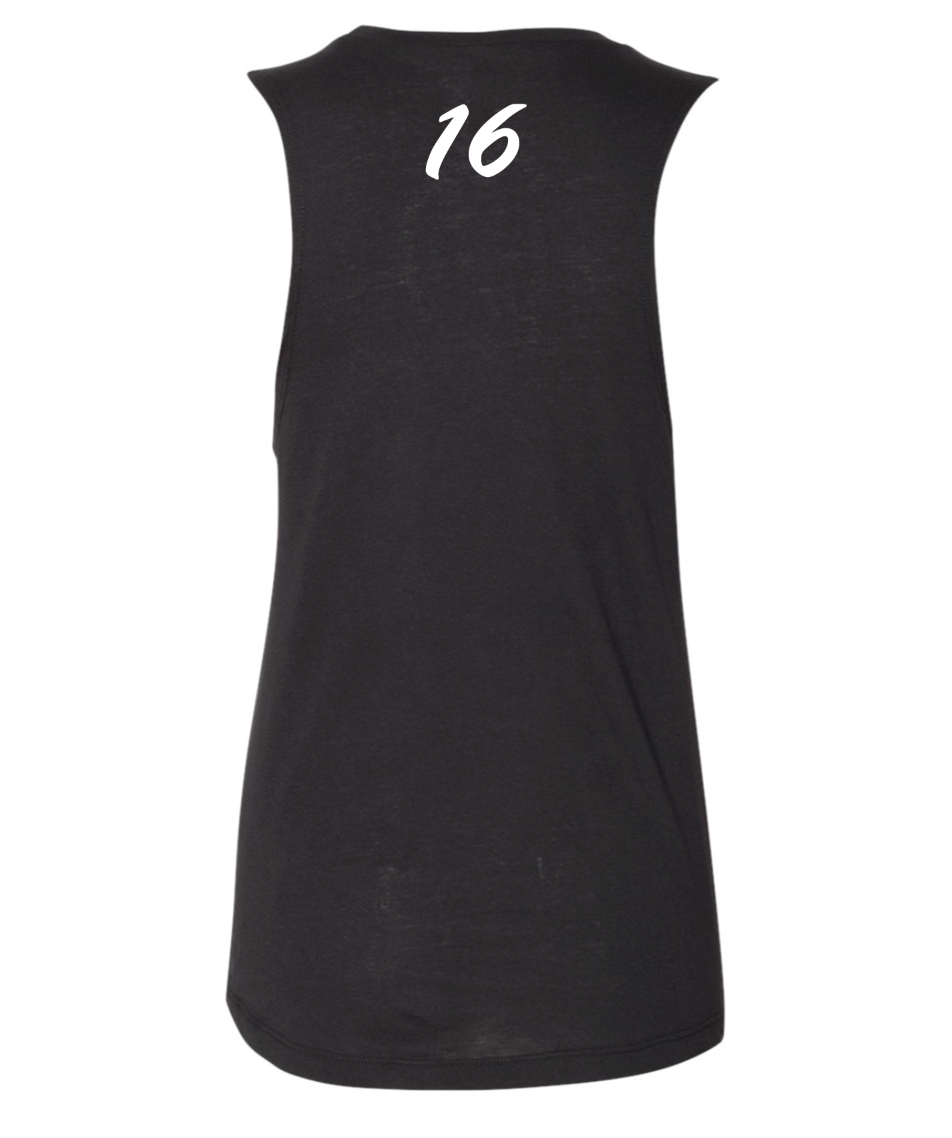 Troy Script - Next Level Festival Muscle Tank or Tshirt (black on black)
