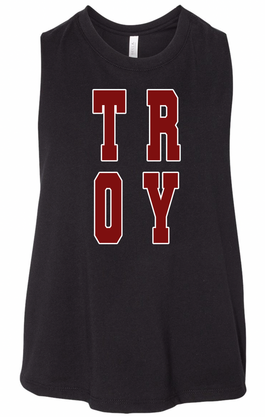 Troy Stack - Bella Canvas Crop Racerback Tank (black) or Gildan Softstyle Tshirt
