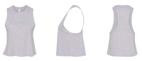 Go Troy - Bella Canvas Crop Racerback Tank (Athletic Heather)