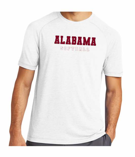 Alabama Softball stack  - Posi-Charge Raglan Tee (white - adult only) ST400