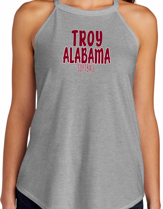 Troy Alabama Softball - district made women's perfect tri-rocker tank - dt137l