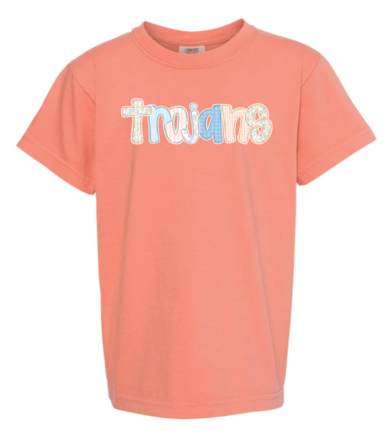 Trojans Floral/Gingham Comfort Color - Youth & Adult