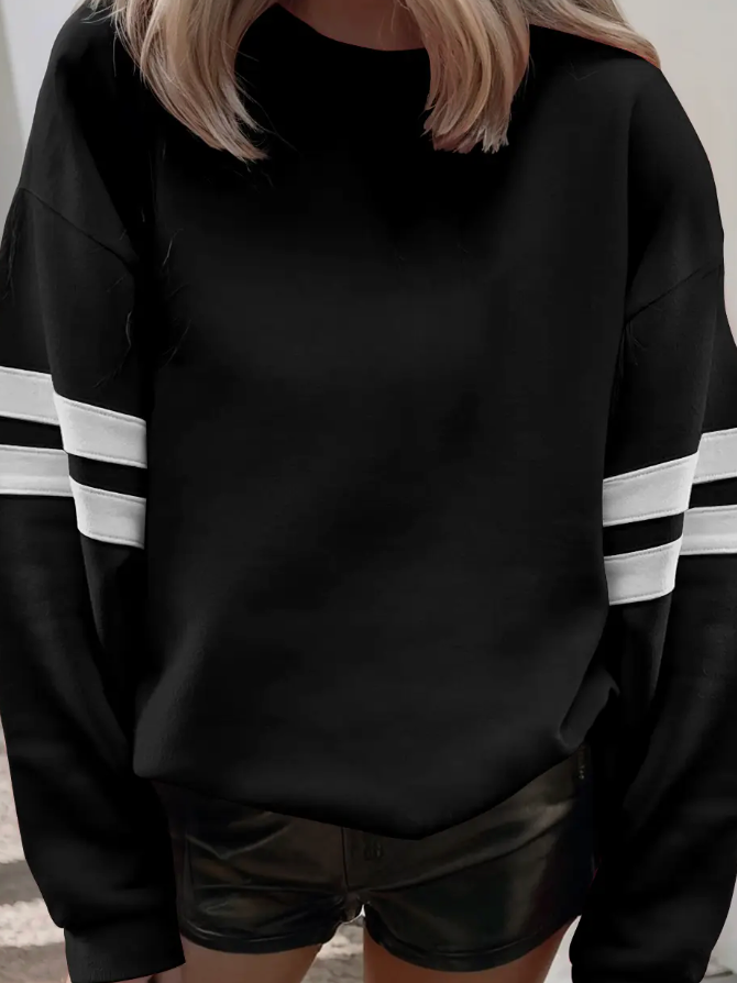 Drop Shoulder Stripe Sweatshirt