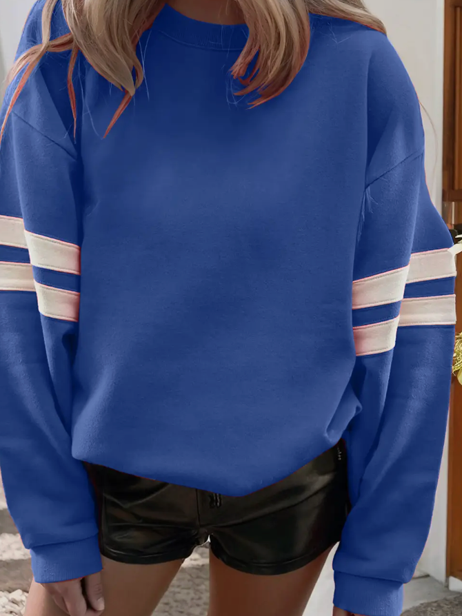 Drop Shoulder Stripe Sweatshirt