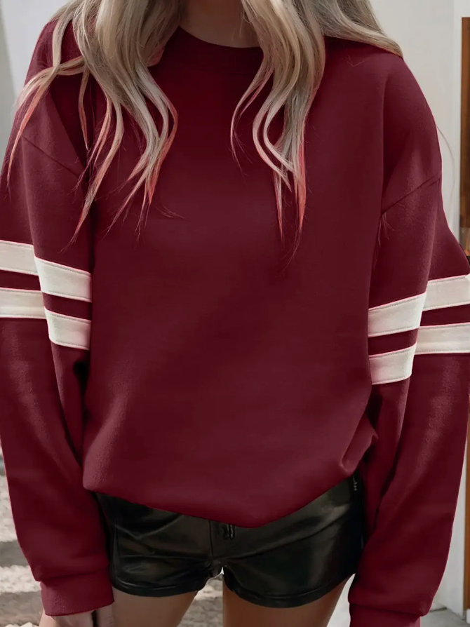 Drop Shoulder Stripe Sweatshirt