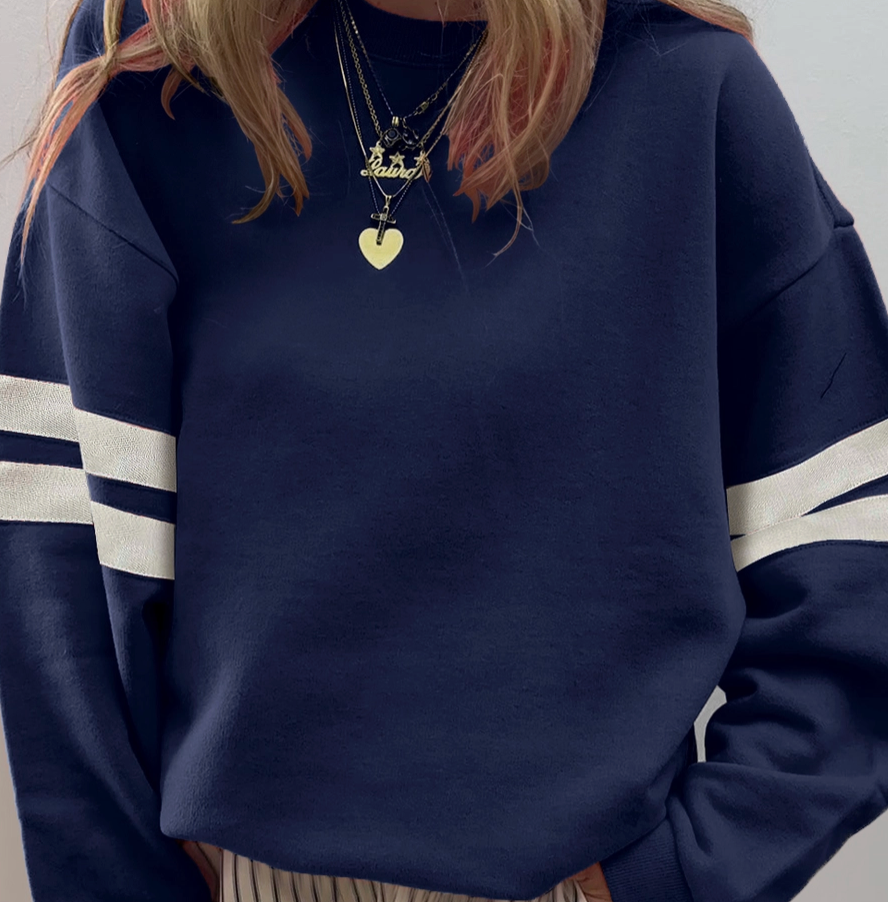 Drop Shoulder Stripe Sweatshirt