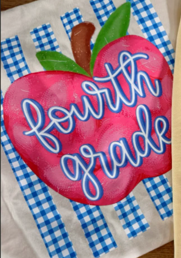 Apple Comfort Colors Tee | Back to School Shirt | Ivory Teacher & Student Shirt | Grades Pre-K–4th