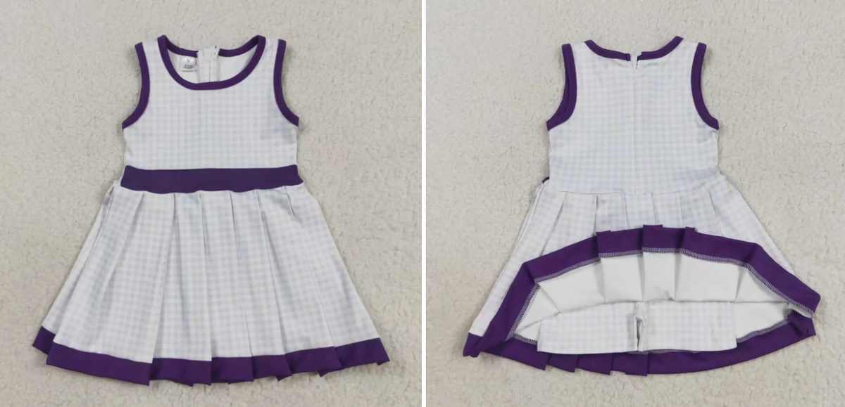Purple Gingham School Spirit Dress