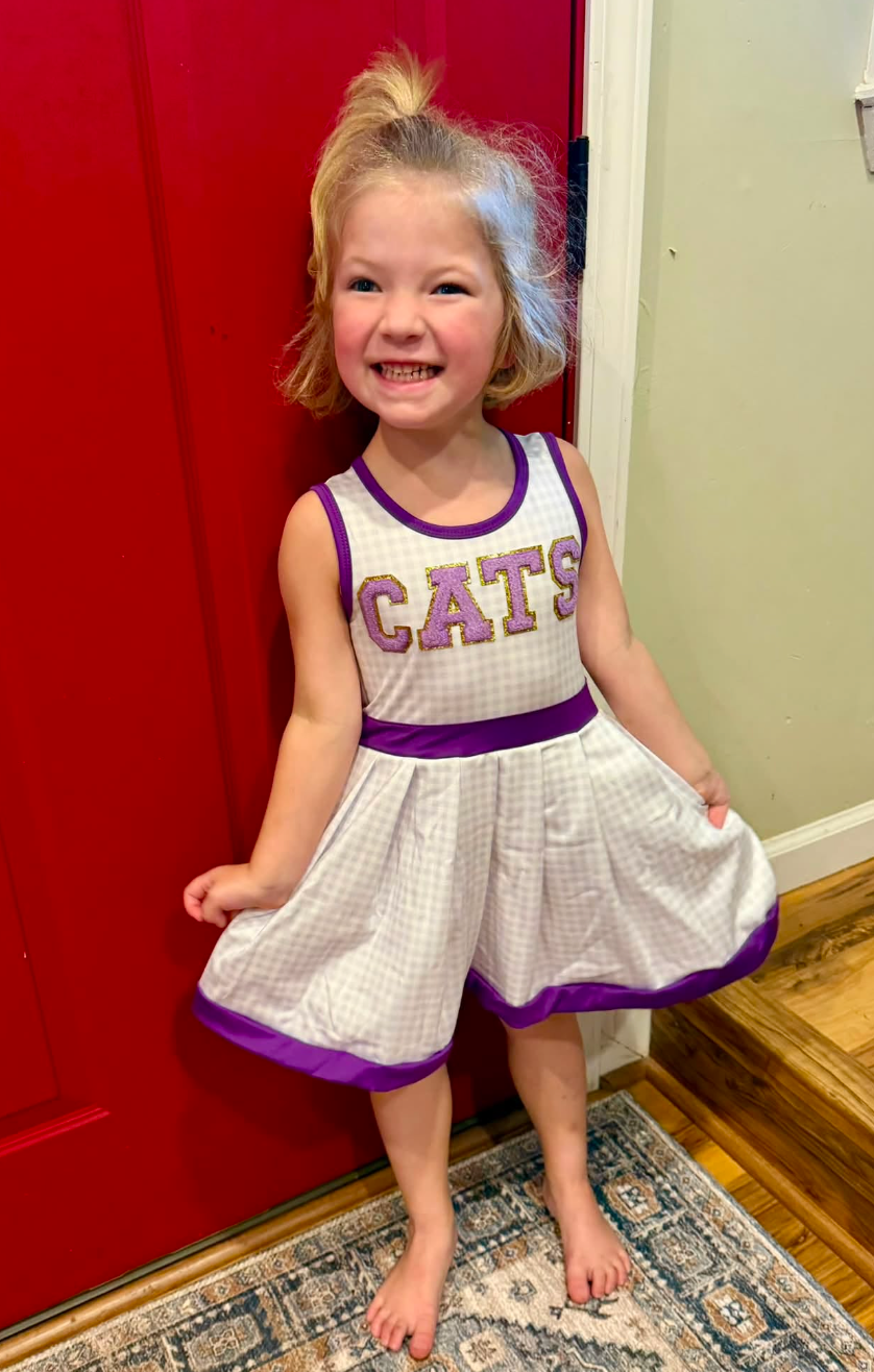 Purple Gingham School Spirit Dress