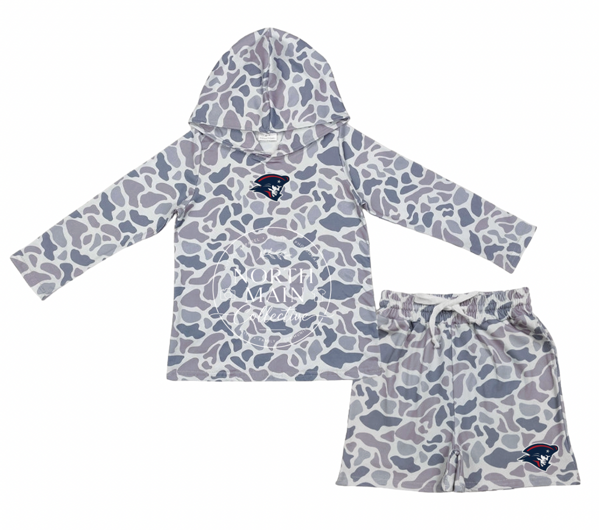 Mascot Long Sleeve Grey Camo Performance Hoodie & Short Set