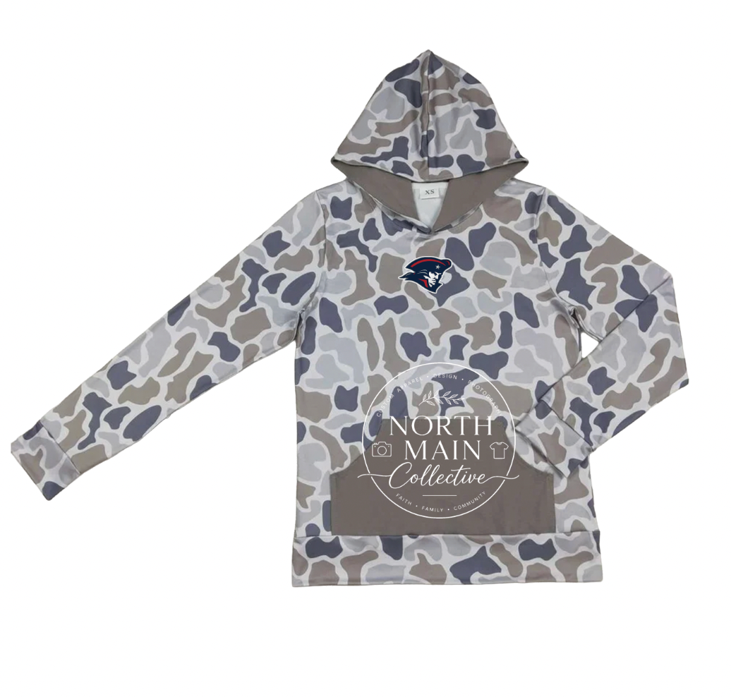Mascot Long Sleeve Grey Camo Performance Hoodie (Adult)